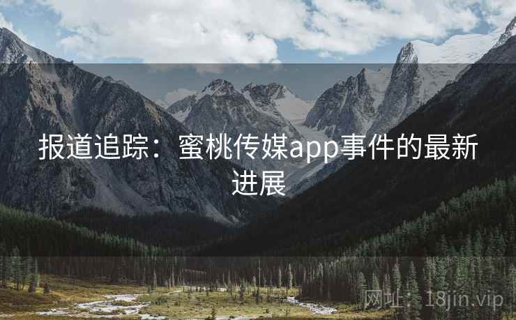 报道追踪：蜜桃传媒app事件的最新进展